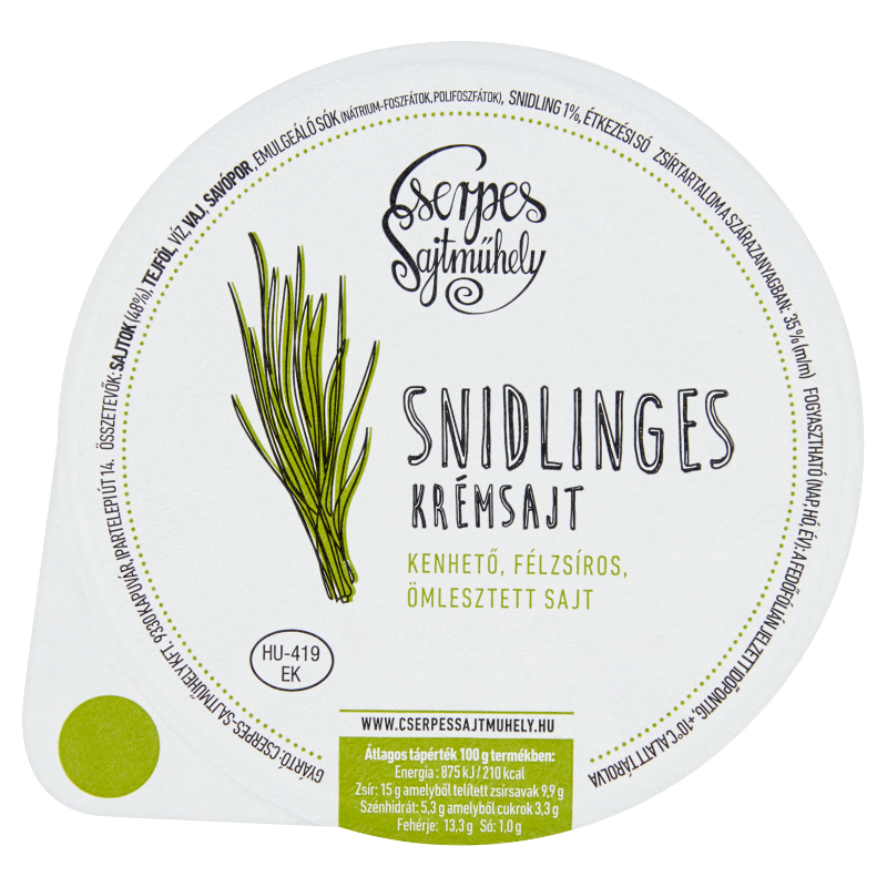 Cserpes krémsajt 250 g snidlinges