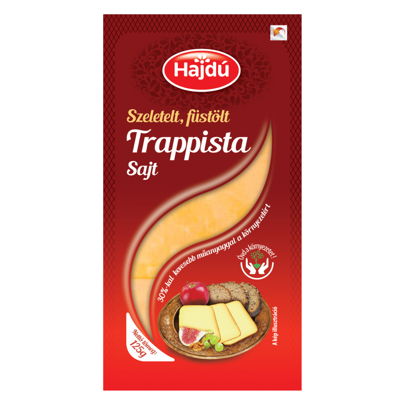 Hajdú Trappista szeletelt sajt 125 g füstölt