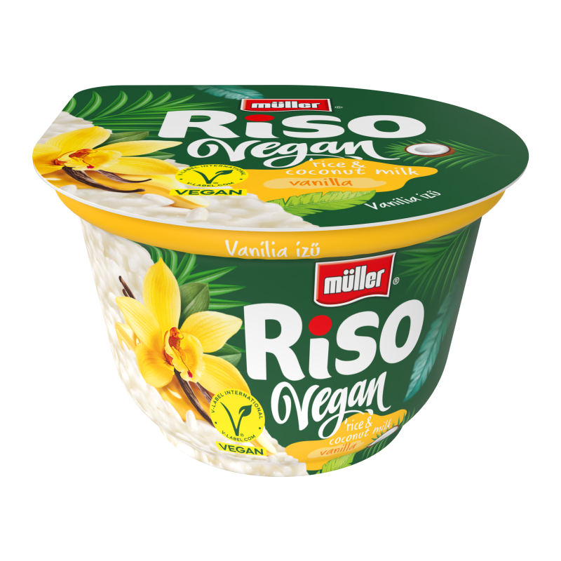 Müller Riso Vegán rizsdesszert 160 g vanília ízű készítménnyel